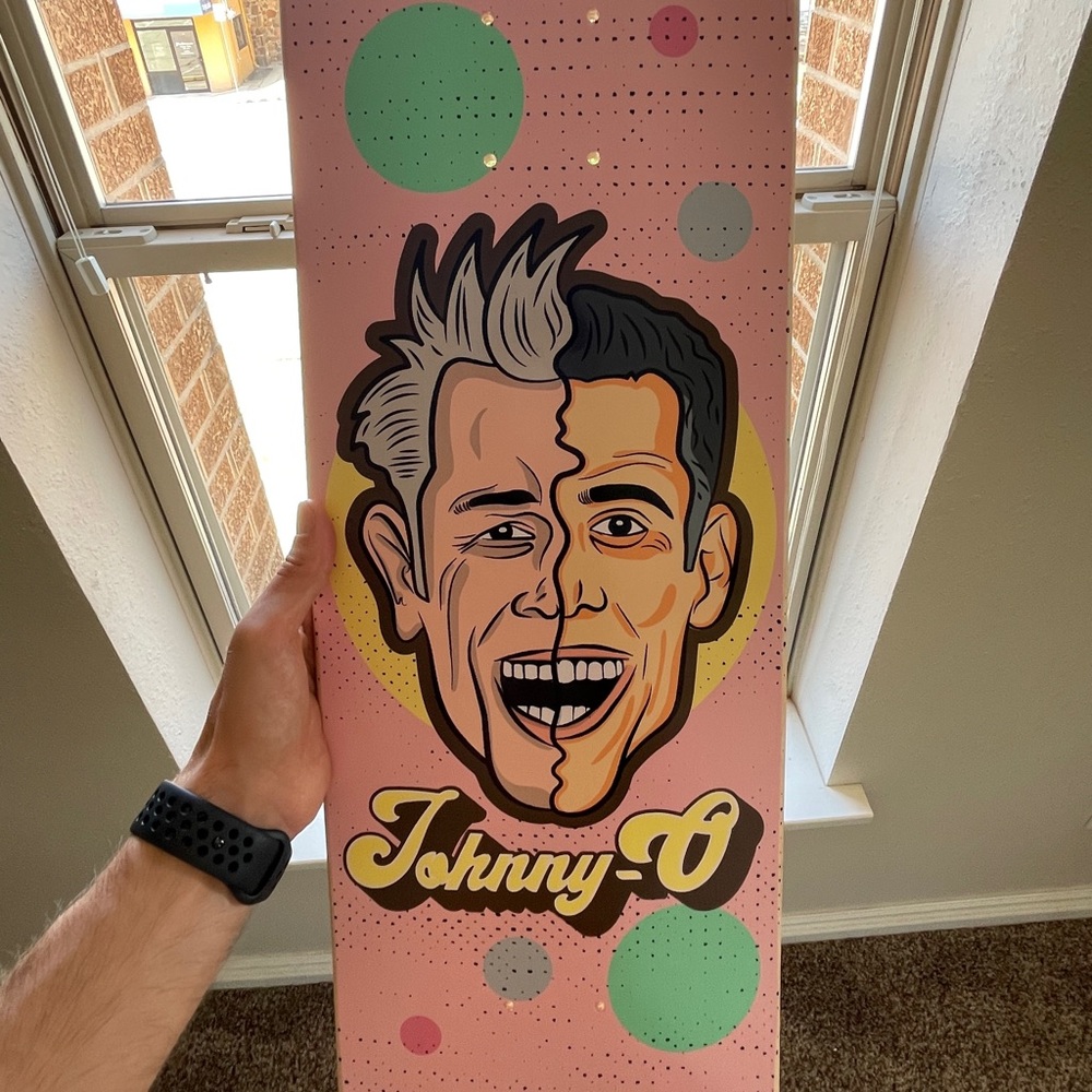 Johnny-O Autographed Skateboard Deck Signed By Steve-O & Johnny Knoxville